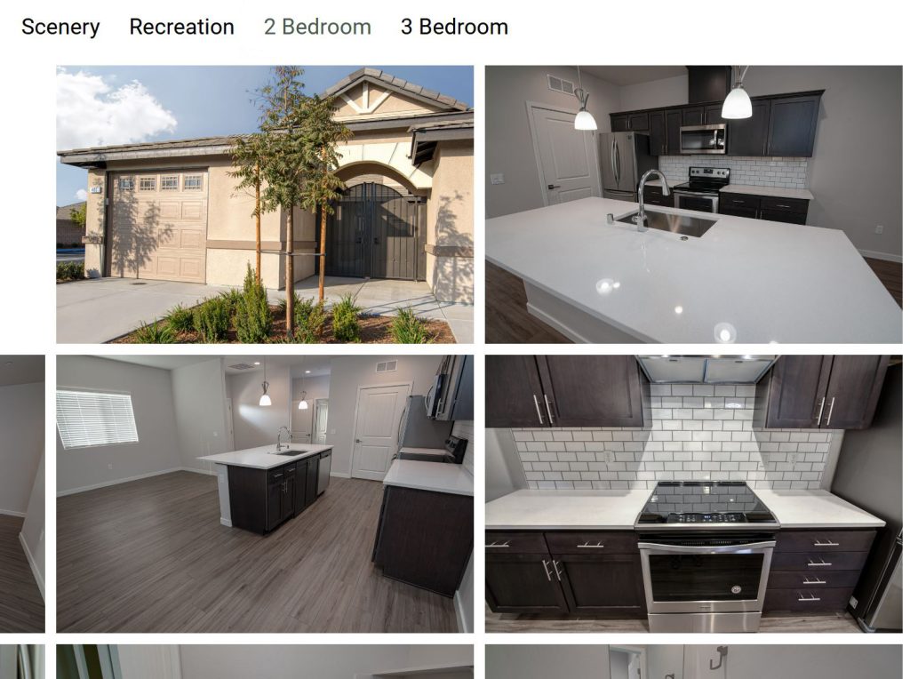 A sample website photo gallery for Masterpiece Park in Bakersfield California.